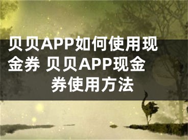 貝貝APP如何使用現(xiàn)金券 貝貝APP現(xiàn)金券使用方法