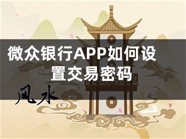 微眾銀行APP如何設(shè)置交易密碼