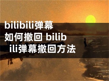 bilibili彈幕如何撤回 bilibili彈幕撤回方法