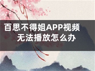 百思不得姐APP視頻無法播放怎么辦