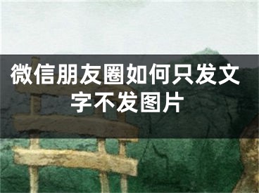 微信朋友圈如何只發(fā)文字不發(fā)圖片