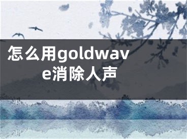 怎么用goldwave消除人聲 