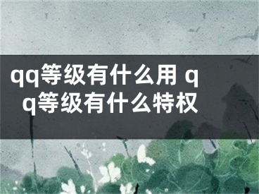 qq等級(jí)有什么用 qq等級(jí)有什么特權(quán) 