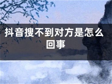 抖音搜不到對(duì)方是怎么回事