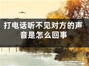 打電話(huà)聽(tīng)不見(jiàn)對(duì)方的聲音是怎么回事