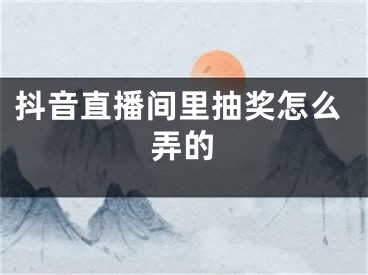 抖音直播間里抽獎怎么弄的