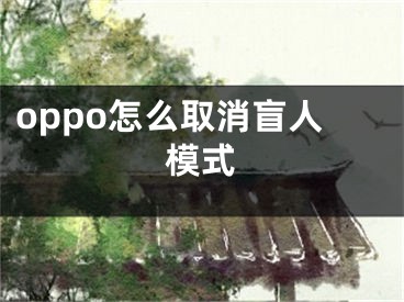 oppo怎么取消盲人模式