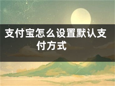 支付寶怎么設(shè)置默認(rèn)支付方式 