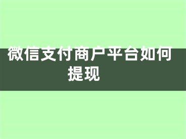 微信支付商戶平臺如何提現(xiàn) 