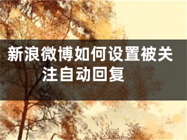 新浪微博如何設(shè)置被關(guān)注自動(dòng)回復(fù) 