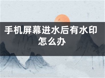 手機屏幕進(jìn)水后有水印怎么辦