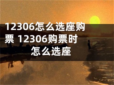 12306怎么選座購票 12306購票時怎么選座 