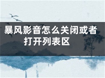 暴風(fēng)影音怎么關(guān)閉或者打開列表區(qū) 