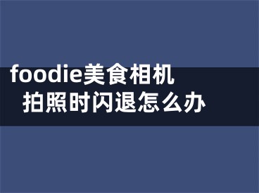 foodie美食相機拍照時閃退怎么辦 