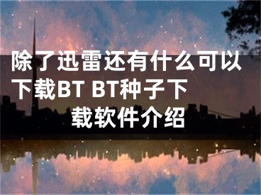 除了迅雷還有什么可以下載BT BT種子下載軟件介紹