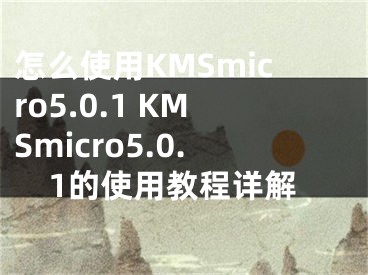 怎么使用KMSmicro5.0.1 KMSmicro5.0.1的使用教程詳解