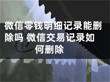 微信零錢明細記錄能刪除嗎 微信交易記錄如何刪除 