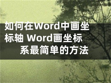 如何在Word中畫(huà)坐標(biāo)軸 Word畫(huà)坐標(biāo)系最簡(jiǎn)單的方法