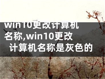 win10更改計算機(jī)名稱,win10更改計算機(jī)名稱是灰色的