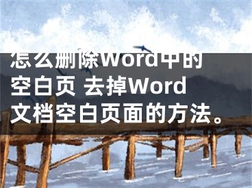 怎么刪除Word中的空白頁 去掉Word文檔空白頁面的方法。