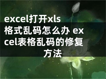 excel打開xls格式亂碼怎么辦 excel表格亂碼的修復(fù)方法