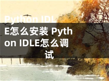 Python IDLE怎么安裝 Python IDLE怎么調(diào)試 