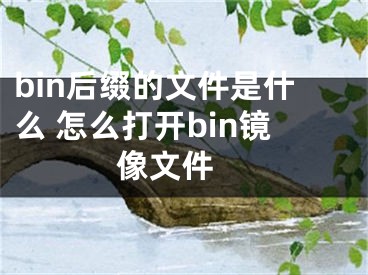 bin后綴的文件是什么 怎么打開bin鏡像文件 