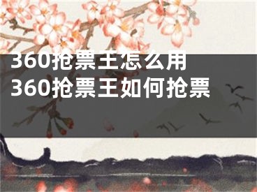 360搶票王怎么用 360搶票王如何搶票 