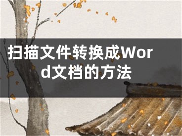 掃描文件轉(zhuǎn)換成Word文檔的方法