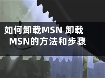 如何卸載MSN 卸載MSN的方法和步驟