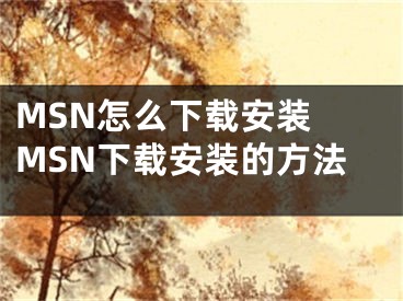 MSN怎么下載安裝 MSN下載安裝的方法