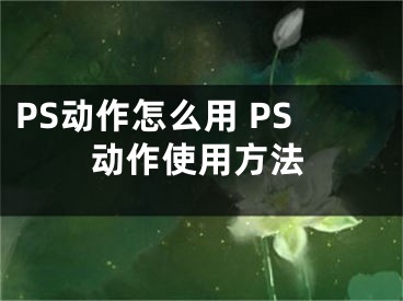 PS動作怎么用 PS動作使用方法