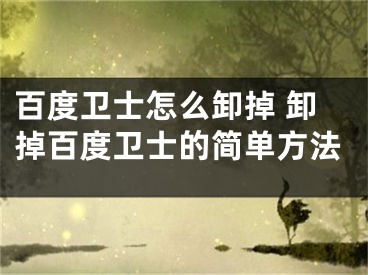 百度衛(wèi)士怎么卸掉 卸掉百度衛(wèi)士的簡(jiǎn)單方法