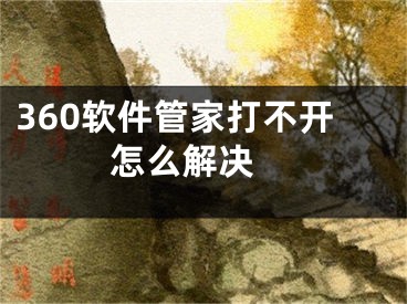 360軟件管家打不開怎么解決 