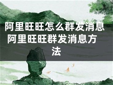 阿里旺旺怎么群發(fā)消息 阿里旺旺群發(fā)消息方法