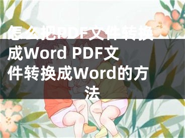 怎么把PDF文件轉(zhuǎn)換成Word PDF文件轉(zhuǎn)換成Word的方法