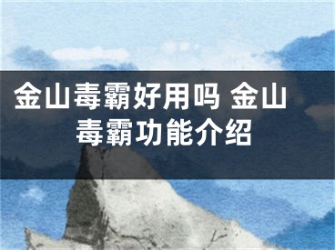 金山毒霸好用嗎 金山毒霸功能介紹