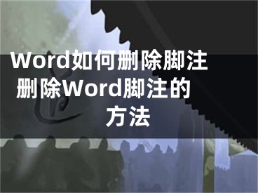 Word如何刪除腳注 刪除Word腳注的方法