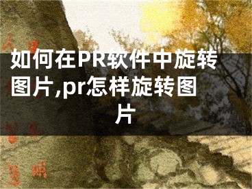 如何在PR軟件中旋轉圖片,pr怎樣旋轉圖片