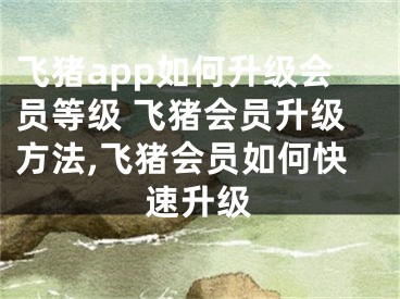 飛豬app如何升級(jí)會(huì)員等級(jí) 飛豬會(huì)員升級(jí)方法,飛豬會(huì)員如何快速升級(jí)