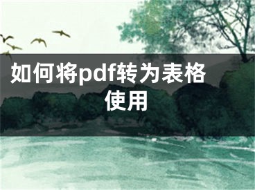 如何將pdf轉(zhuǎn)為表格使用