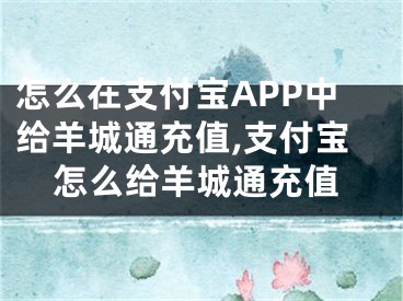 怎么在支付寶APP中給羊城通充值,支付寶怎么給羊城通充值