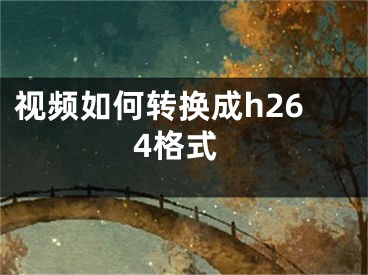 視頻如何轉(zhuǎn)換成h264格式