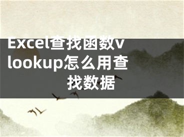 Excel查找函數(shù)vlookup怎么用查找數(shù)據(jù)