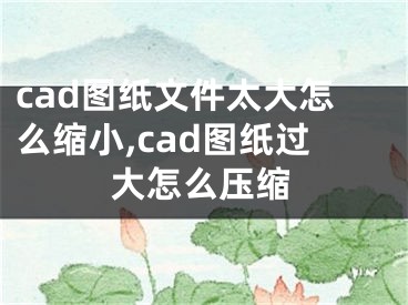 cad圖紙文件太大怎么縮小,cad圖紙過大怎么壓縮