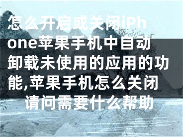 怎么開啟或關(guān)閉iPhone蘋果手機(jī)中自動卸載未使用的應(yīng)用的功能,蘋果手機(jī)怎么關(guān)閉請問需要什么幫助