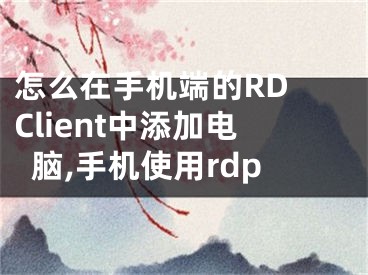 怎么在手機(jī)端的RD Client中添加電腦,手機(jī)使用rdp