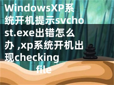 WindowsXP系統(tǒng)開機(jī)提示svchost.exe出錯(cuò)怎么辦 ,xp系統(tǒng)開機(jī)出現(xiàn)checking file