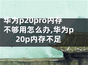 華為p20pro內(nèi)存不夠用怎么辦,華為p20p內(nèi)存不足