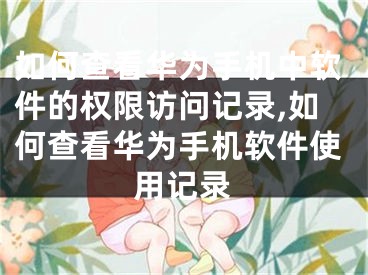 如何查看華為手機中軟件的權(quán)限訪問記錄,如何查看華為手機軟件使用記錄